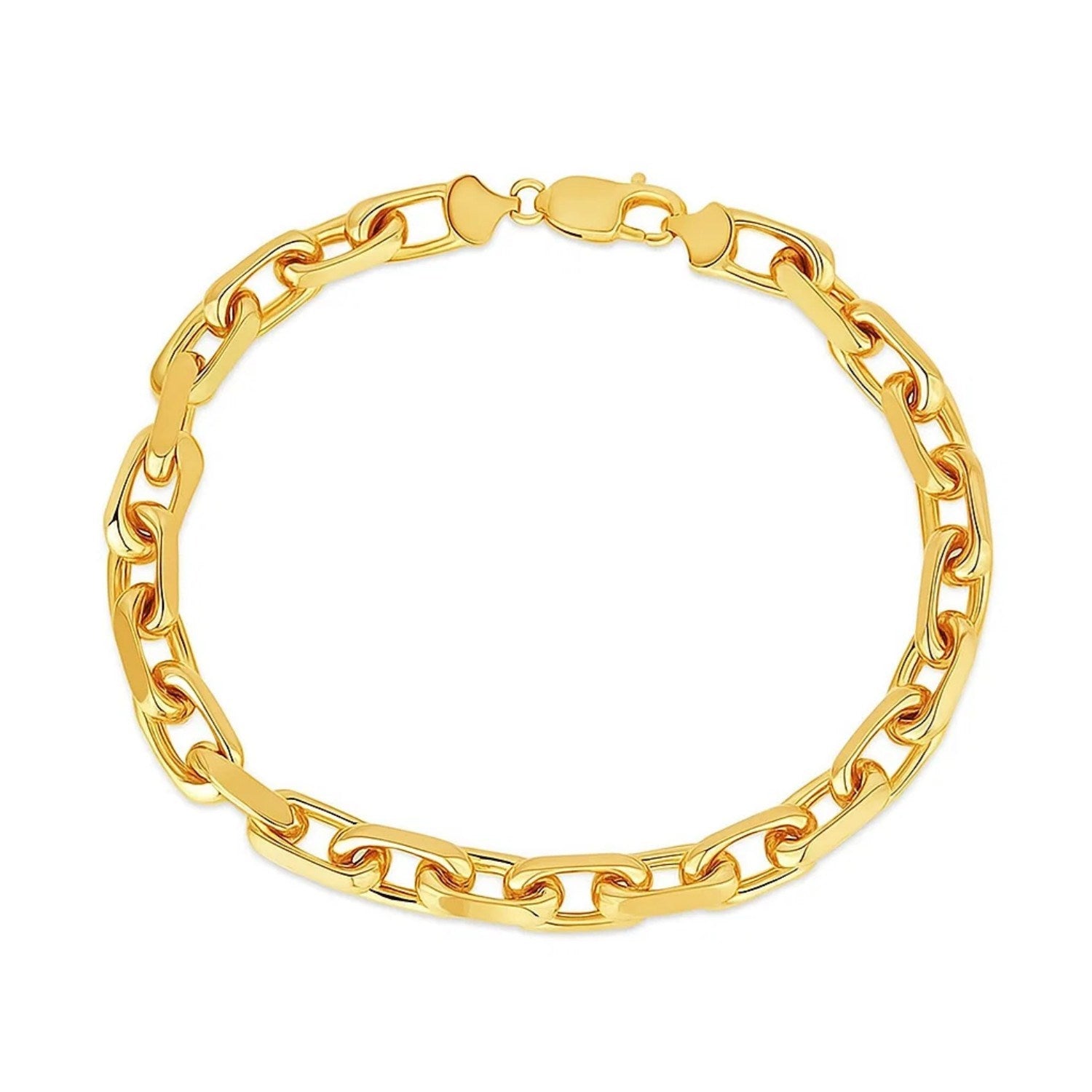 14k Yellow Gold French Cable Chain Bracelet (6.10 mm) - Peelerie